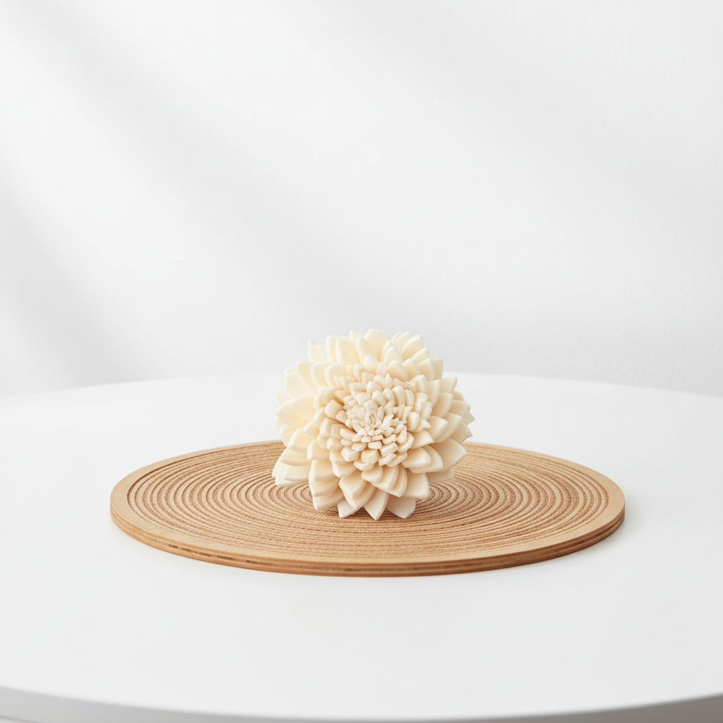 Přírodní dekorace květ Shola Belly – smetanová